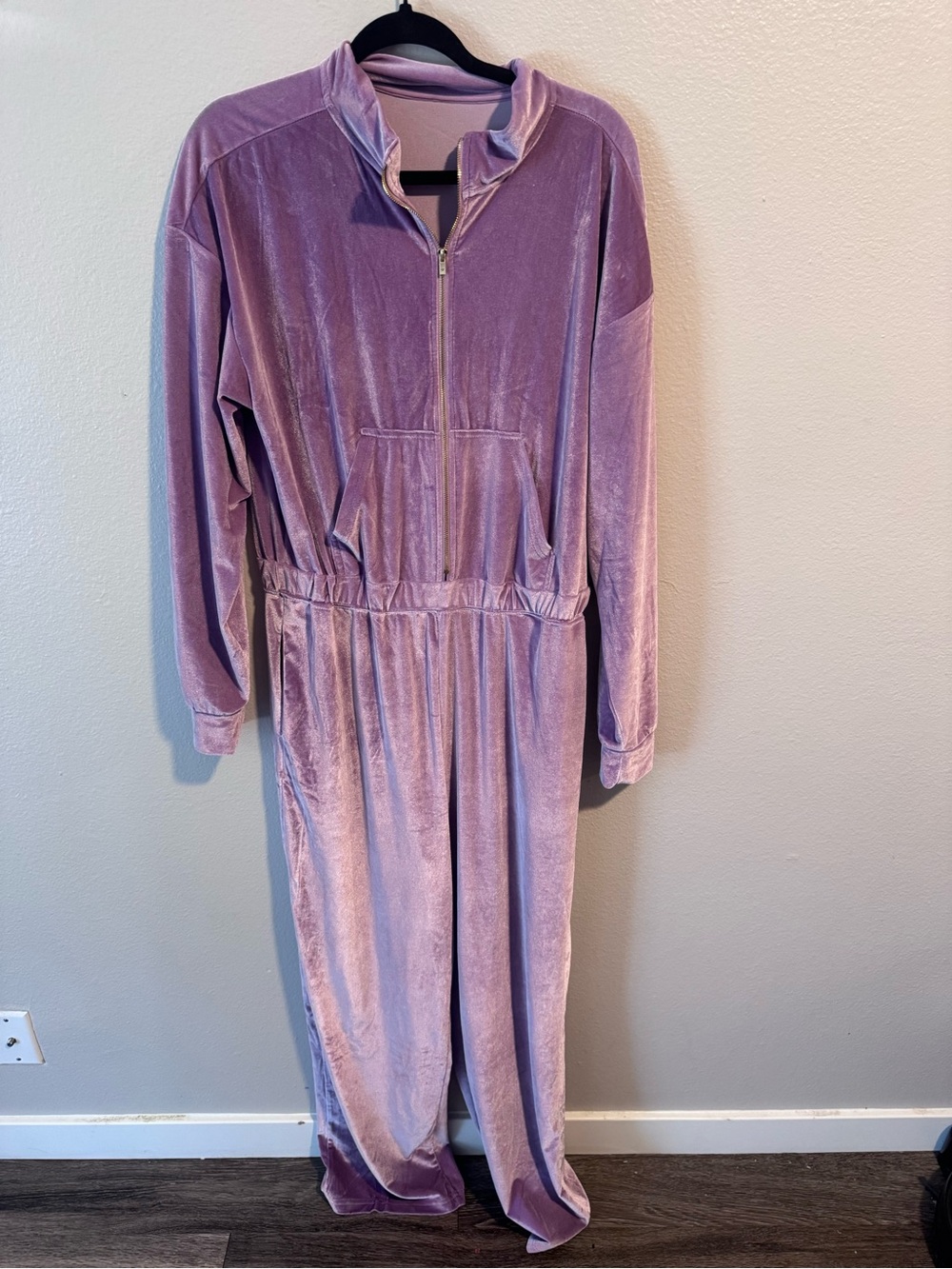 Fabletics Velvet Jumpsuit in Lavender
